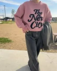 BAYFLOW ピンク ニットトレーナー