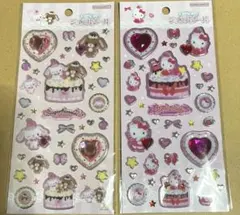 サンリオ　キラキラジュエルシール　ハローキティ、シュガーバニーズ　2枚セット