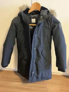 GAP キッズ 中綿コート ブラック ファー付き　130cm
