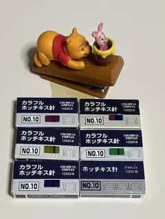 くまのプーさんステープラ Pooh ミニスタンプセット カラフルホッチキス針