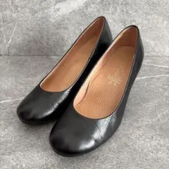 【美品】あしながおじさん チャンキーヒール ラウンドトゥ ブラック 24㎝