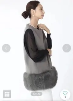 FENNEL グレー ファー付きジレ、ベスト美品