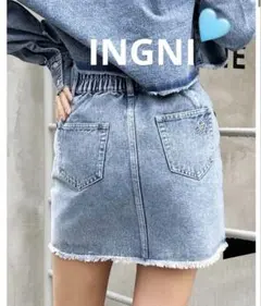 【新品】INGNI(イング)裾カットデニムマイクロミニスカートタイトスカート
