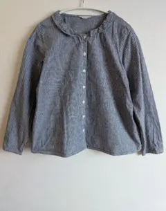 Samansa Mos2 ストライプ シャツ ブラウス　フリル　春もの