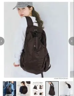 ゆ*ゆ様 【新品未使用】coca ポケッタブル縦ファスナーバックパック ブラウン