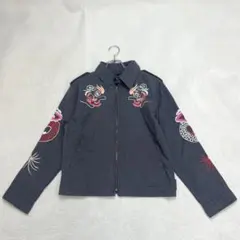 スーベニア風 スイングトップ y2k 骸骨 ドラゴン 刺繍