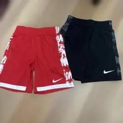 2枚セットNike バスケットボールパンツ レッド/ブラック