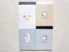 【スヌーピー ミニメモ4冊セット】キャラクター フェイス ロゴ ルック デニム