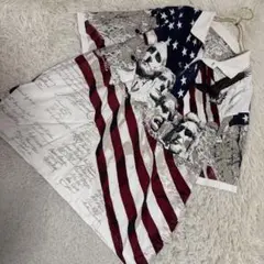 American Summer ポロTシャツ アイボリー 総柄 国旗 USAのサムネイル