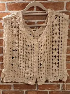 【美品】サイドリボンベスト LL