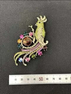 【ヴィンテージブローチ】カラフル　鳥モチーフ