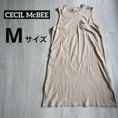 CECIL McBEE ノースリーブワンピース ベージュ
