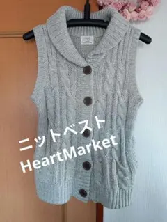 レディース ケーブル編み ノースリーブ ニットベストHeartMarketのサムネイル