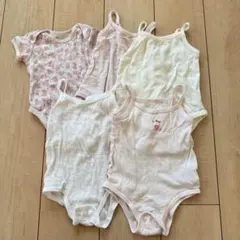 【まとめ売り】UNIQLO、バースディ　半袖、キャミロンパース 70-80cm