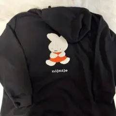 miffy 70 ミッフィー nijntje パーカー ブラック フード 刺繍のサムネイル