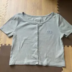 GAP ボタン付きショートスリーブTシャツ グレー