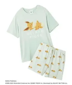 ジェラピケ ポケモン イーブイ 接触冷感プリントTシャツ＆ショートパンツセット