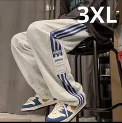 グレー ストライプ スウェットジャージパンツ 3XL