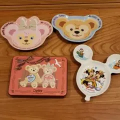 ダッフィーシェリーメイ食器。缶。