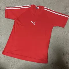 プーマ　Tシャツ 半袖　赤　Vネック　Lサイズ