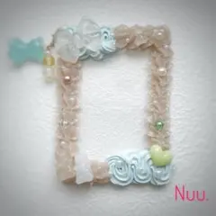 20⋈﻿ホイップデコ⋈﻿トレカケース⋈﻿ミルキーベージュ×くすみブルー⋈﻿