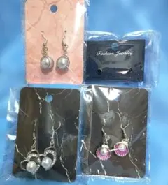 シルバー925フック使用(画像有り)ピアス３点セット　No.20