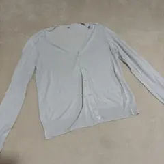 ライト　グレー カーディガン Lサイズ　水色　レディース