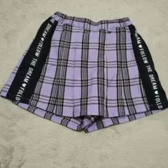チェック柄ハーフパンツ 130サイズ 紫
