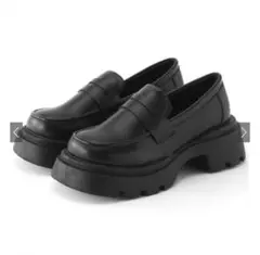 ブラック ローファー 厚底