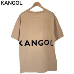 カンゴール　デカロゴ　半袖　バックプリント　ベージュ　刺繡　丸首　Tシャツ　L