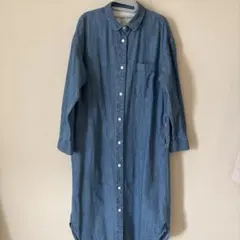 無印良品長袖デニムシャツワンピースM-L