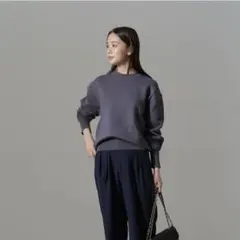 【新品】ナノユニバース　リネンライクスウェット風ニット