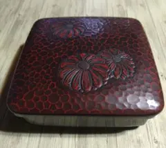 二段重　鎌倉彫　鎌倉菊　漆器 二段重 鎌倉彫 鎌倉菊 漆器