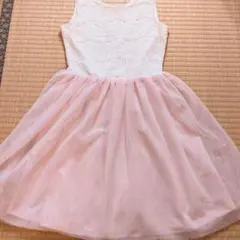 H&M　ワンピ　10-11歳　145　オーガンジー　ピンク　レース