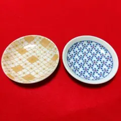 たち吉 豆皿 ２枚 花菱もよう 利休梅もよう 直径10センチ 食器のサムネイル