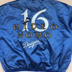 MLB ドジャース ナイロンスタジャン ブルー 刺繍ロゴ ビッグロゴ　野茂英雄のサムネイル