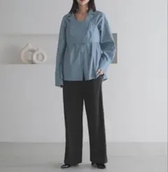 《新品未使用タグ付き》ローリーズファーム　プリーツパンツ　ブラック