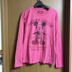 ひ*様 90s vintage ミッキーマウス 1928 長袖Tシャツ ピンク