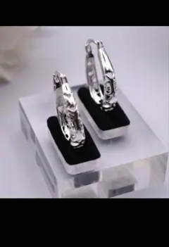 ハワイアンジュエリー ピアス シルバー フープピアス キャッチレス rn0931