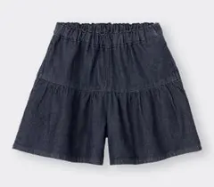 GU デニムティアードキュロット スカート パンツ キュロット デニム