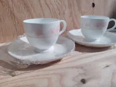 ま*読様 未使用ノリタケ春の花柄コーヒーカップペア２個セット
