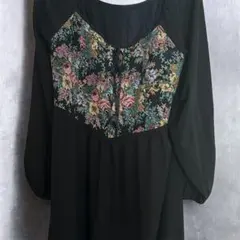 SHEIN 花柄刺繍 長袖トップス 4XL