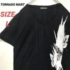 トルネードマート　Vネック　Tシャツ　バタフライ　蝶々　黒　L　メンズのサムネイル