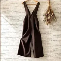 NATURAL BEAUTY BASIC ハイウエストサロペット ワイド 茶のサムネイル