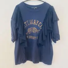 シュガースプーン メッシュフリル Tシャツ ネイビー F トラプリントのサムネイル