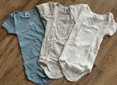 プチバトー［PETIT BATEAU］ 　コットン半袖ボディスーツ3点セット