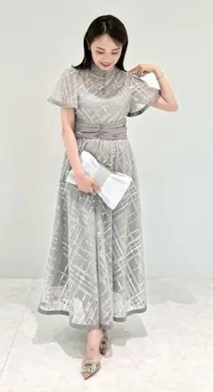 【本日限定セール】結婚式　ドレス　お呼ばれ　leja 可愛い　グレー