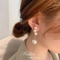 ピアス パール 2way 揺れる 上品 おしゃれ かわいい レディース