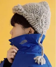 「タグ付き」BEAMS BOY ローゲージニット イヤーキャップ