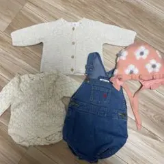 ZARA ベビー服 カーディガン オーバーオール 帽子 セットのサムネイル